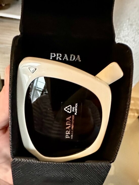 Authentic PRADA Carie white acetate sunglasses NIB main image 8